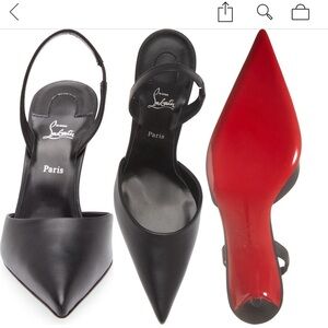 CHRISTIAN LOUBOUTIN Apostropha Leather Slingback Red Sole Pumps